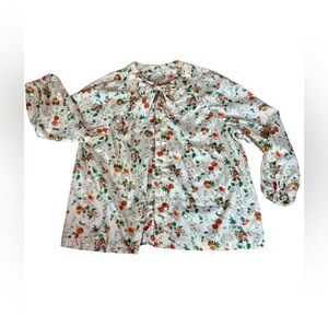 VINTAGE Handmade, spring floral blouse, LARGE